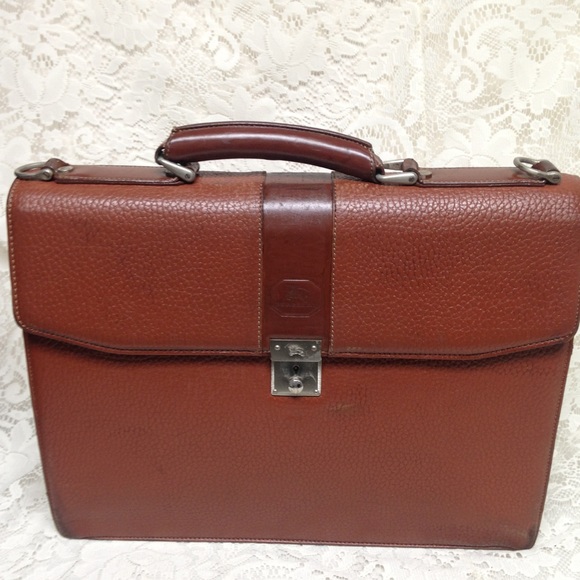 Authentic Burberrry, Brown Leather Large Briefcase - Picture 11 of 13